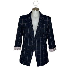 Tommy Hilfiger Navy Plaid Women's Blazer